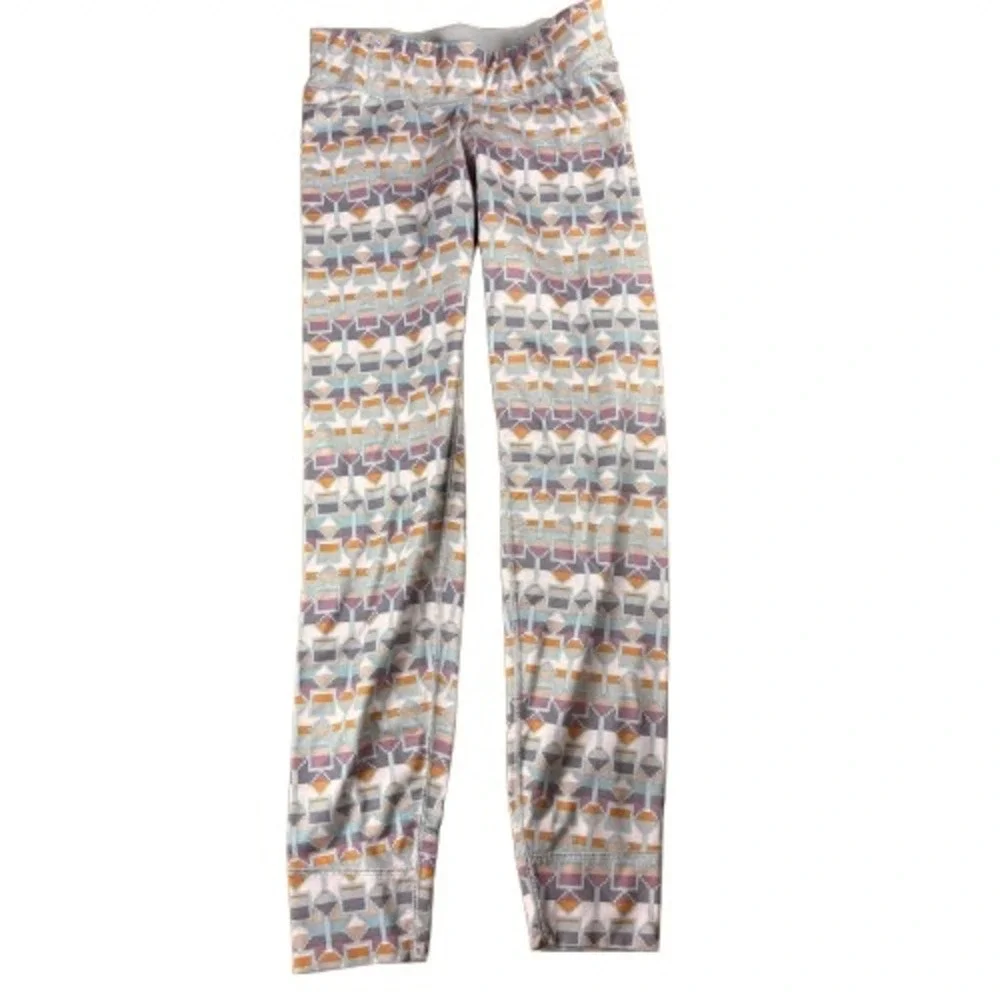 Patagonia Kids Capilene Baselayer Set Geometric Print Thermal PJs Size Small